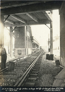 Dorchester Rapid Transit section 1. South view along west side of Savin Hill Station