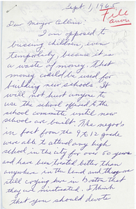 Letter to Mayor John F. Collins