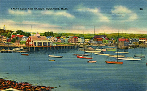 Yacht club and harbor, Rockport, Mass.