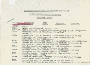 Candido Bartolome career timeline (February 1954)