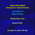 Committee on Ways and Means hearing recording, December 9, 2005