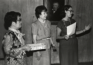 Katharine D. Kane with two unidentified Asian women