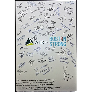 Signed poster left at the Copley Square Memorial