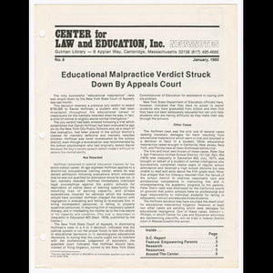 Center for Law and Education, Inc. Newsnotes