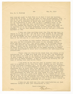 Letter from Gardner Jackson to Margaret S. Huntley, May 30, 1930