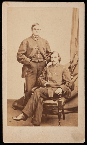 Studio portrait of John and General Devereaux, Boston, Mass. undated