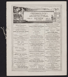 Brochure for the Technology architectural review, The Massachusetts Institute of Technology Architectural Society, Boston, Mass., 1888