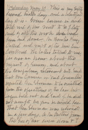 Thomas Lincoln Casey Notebook, May 1893-August 1893, 02, Wednesday May 10