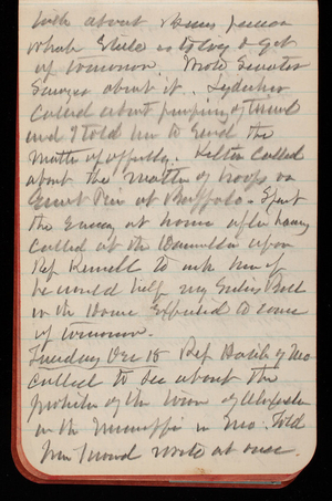 Thomas Lincoln Casey Notebook, November 1888-January 1889, 54, talk about Bess