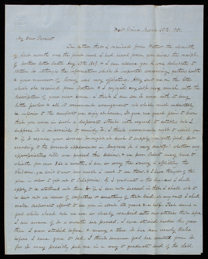 Thomas Lincoln Casey to General Silas Casey and Abby Pearce Casey, March 26, 1850