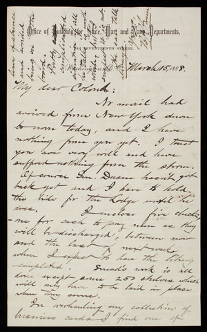 Bernard R. Green to Thomas Lincoln Casey, March 15, 1888