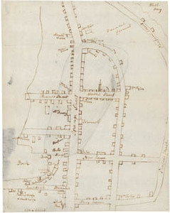 Manuscript map of the 1787 fire of Boston, Massachusetts