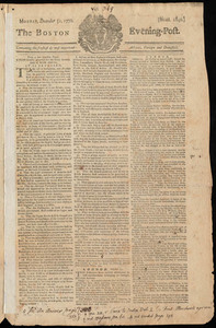 The Boston Evening-Post, 31 December 1770