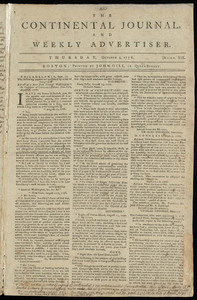 The Continental Journal and Weekly Advertiser, 3 October 1776 (pages 1-3)
