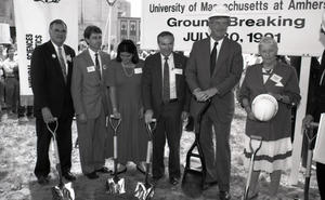 Ceremonial groundbreaking: group including Gov. William Weld (second from right) and Corinne Conte