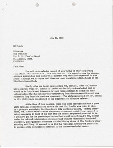 Letter from Arthur J. Lafave to Ottaways