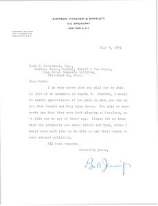 Letter from William M. Jennings to Mark H. McCormack