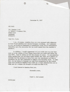 Letter from Mark H. McCormack to D. Byford and Company, Limited