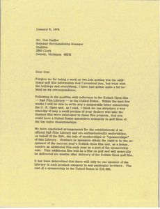 Letter from Mark H. McCormack to Don Hudler