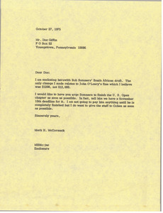 Letter from Mark H. McCormack to Doc Giffin