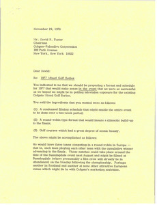 Letter from Mark H. McCormack to David R. Foster