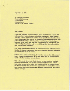 Letter from Mark H. McCormack to George Blumberg