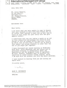 Letter from Mark H. McCormack to Larry Hampton