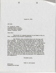 Letter from Mark H. McCormack to Gerald M. Millar