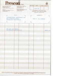 Prescott Travel invoice