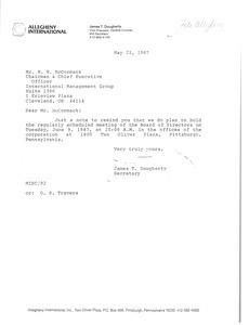 Letter from James T. Dougherty to Mark H. McCormack