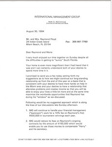 Letter from Mark H. McCormack to Mr. and Mrs. Raymond Floyd