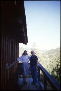 Sandi Sommer with her mother, Jane Schultz, on front deck of Serendipity Farm house
