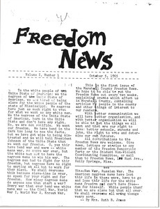 Freedom News: Volume 1, Number 1