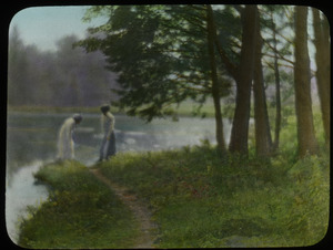 A Village Park (two woman at pond's edge)