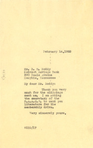 Letter from W. E. B. Du Bois to B. M. Roddy