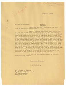 Letter from W. E. B. Du Bois to United States Selective Service System