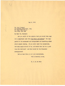 Letter from W. E. B. Du Bois to Liberty Book Club
