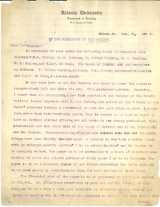 Circular Letter From W. E. B. Du Bois To The Guarantors Of The Horizon ...