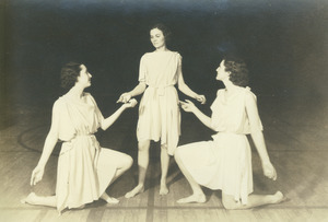 Priscilla Bradford, Sarah Wilcox and Alma Boyden during stage performance