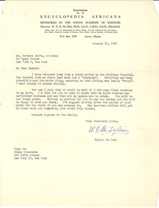 Letter from W.E.B Du Bois to Bernard Jaffe