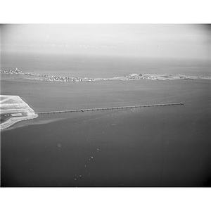 Over the Harbor, end of runway, Logan International Airport, Deer Island, Boston, MA