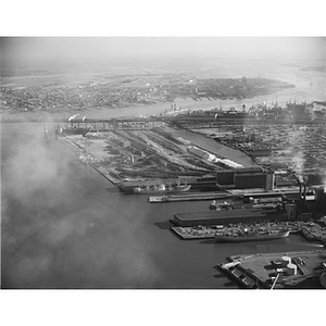 Charlestown Waterfront, American Sugar Company, right, terminal stores, center, area view, Boston, MA