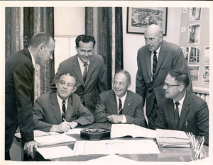 Signing of contract with architects for new YMCA 6/14/1967