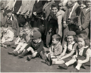 Doherty family of 6th Roseclair Street attend Holy Name Parade in 1947