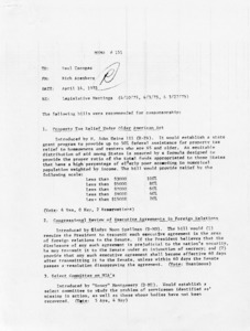 Legislative Meeting ( 4/10/1975, 4/3/1975, 3/27/1975) Memo #151