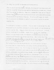 Tsongas on the other "New Reality" in Rhodesia and Southern Africa