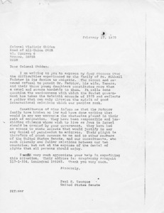Letter to Colonel Vladimir Obiden, from Paul E. Tsongas