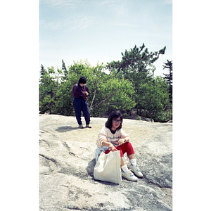 Women hiking in New Hampshire during an Association trip