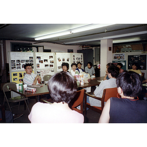 Speaker at Workers' Center meeting