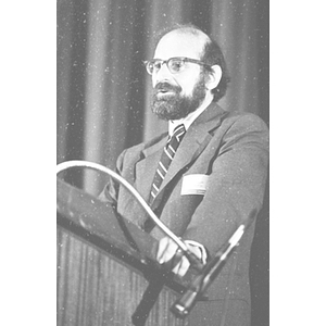 Steve Subrin speaks at the 1983 Law Symposium